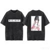 Vintage Washed Crew Neck Short Sleeve T-shirt Printed with Kaoruko Waguri from The Fragrant Flower Blooms With Dignity T-shirt