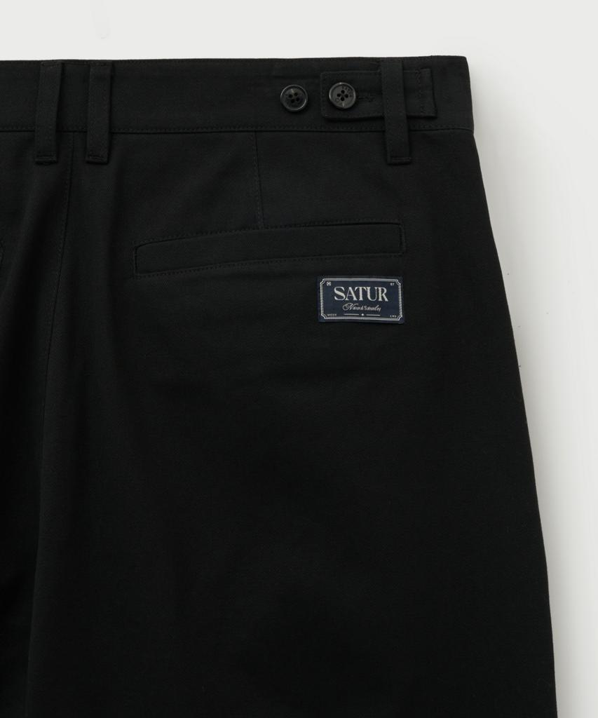 Seteo Relaxed Cotton Chino Pants Black