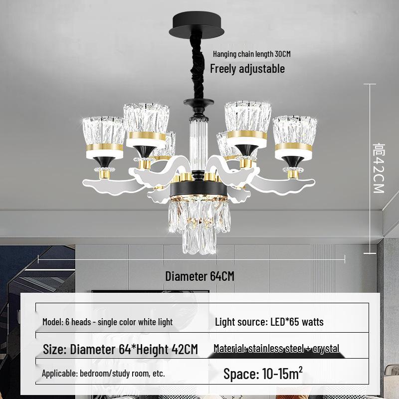 Chinese Style Luminous Crystal Chandelier: Modern Luxury Lighting for Living Rooms and Halls