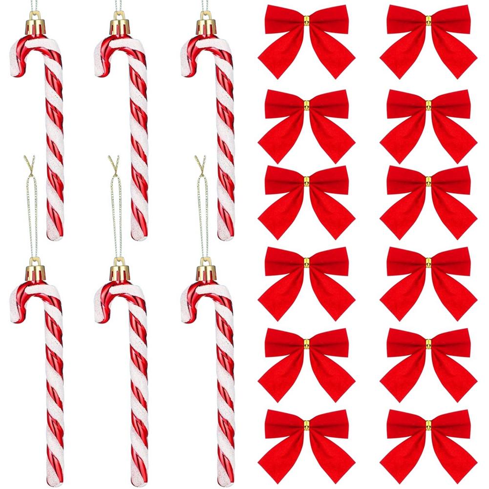 Christmas Hanging Decoration Bow Pendant Crutches