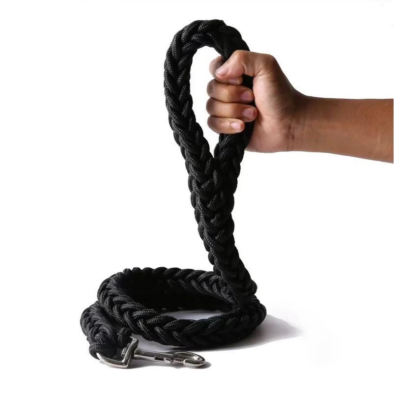 Correa grande para perros, cuerda de tracción trenzada de nailon, cuerda de mano gruesa para pasear a mascotas, para bulldog, rottweiler, sabuesos, accesorios para perros