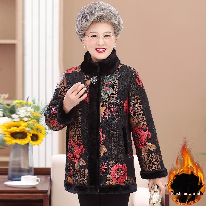 Women's Winter Mink Coat with Velvet Lining – Elegant and Fashionable for Middle-Aged and Elderly Women
