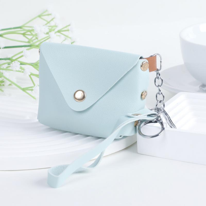 Fashion Mini Coin Purse Simple Portable Pu Leather Coin Bag Headphone Storage Bag Small Wallet Hand Strap For Women Men