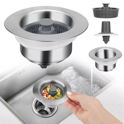 Kitchen Sink Drain Strainer Stainless Steel Sink Stopper Anti Clogging Food Strainer Insect and Odor Resistant Accessories