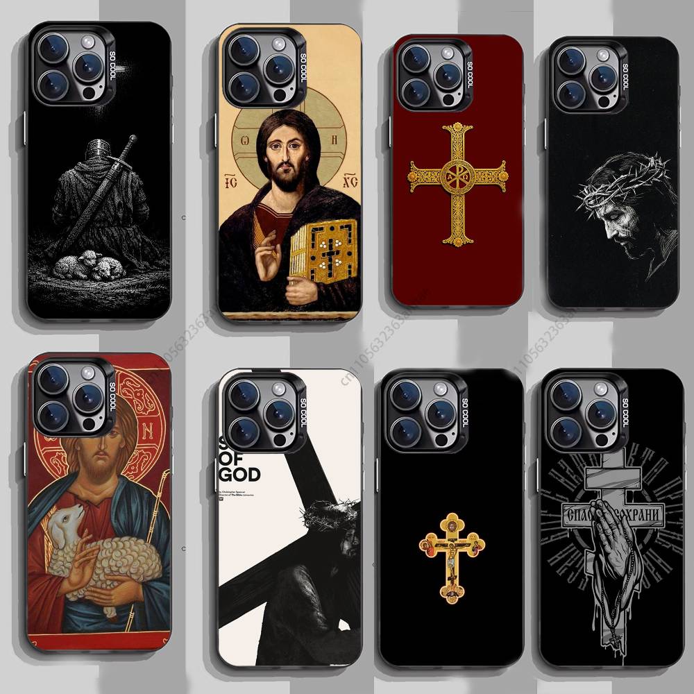 Orthodox Cross Icon Church ART Phone Case For iPhone 17,16,15,14,13,12,11,Pro,Max,Plus,Mini,X,XS,XR,8,S,SE Soft Black Case