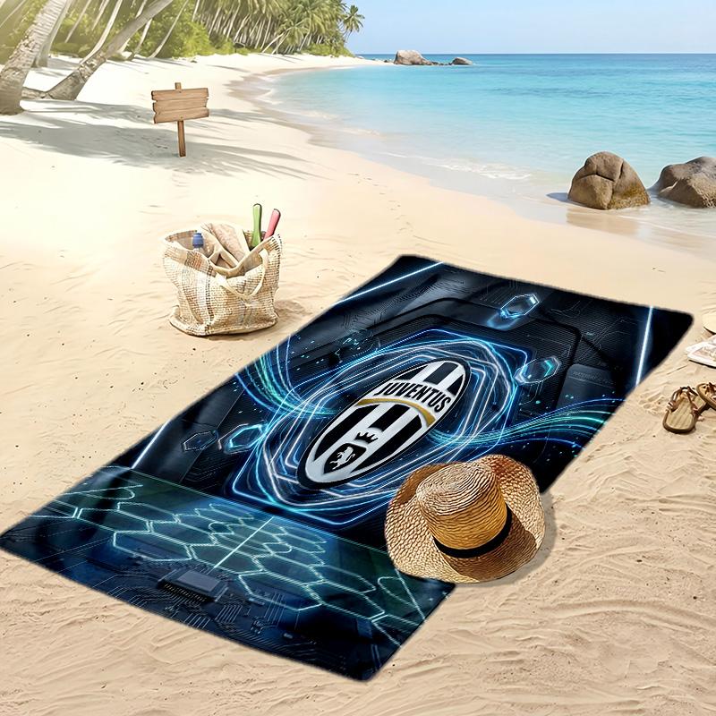 Toalla de Playa Impresa de la Juventus FC Toalla Suave de Secado Rápido Manta de Playa Rectangular Grande Portátil para Viajes Piscina