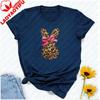 Leopard Bunny Girly Easter Shirt Easter Bunny Sweater Holiday Animal Print TShirt Leopard Print Lover Sweatshirt Unisex Clothes