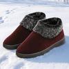Winter Warm Old Beijing Flat Cotton Shoes with Soft Rabbit Fur for Elderly