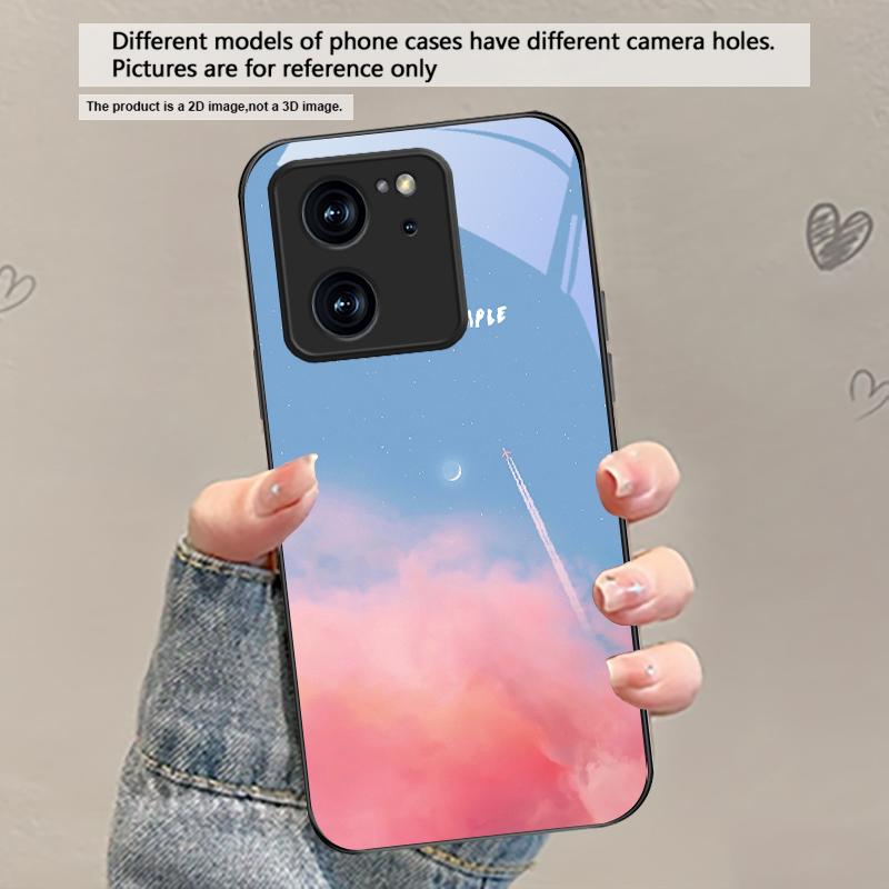 

Dark colored seawater For Redmi Note 14 Pro+ 13 Pro 8 9 9S 12S 10 Pro 11 12 13C 14C A3 12 13 K60 Ultra Black Glass Phone Case Redmi Note 10 Pro