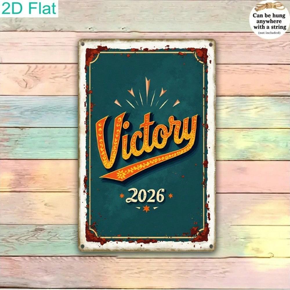

Vintage Victory 2026 Tin Sign Metal Wall Art Decor American Garage Pub Man Cave різнокольоровий