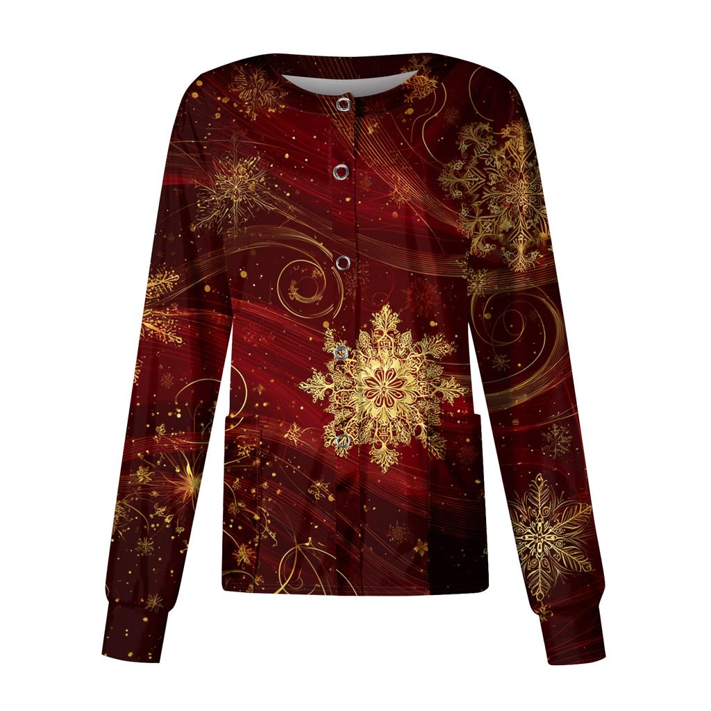 Women's Casual Long Sleeve Single Breasted Printed Dry-nurse Top