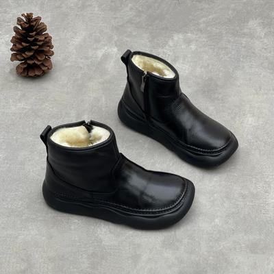 Retro Ankle Boots, New Style Boots, Casual and Versatile Snow Boots, Thick-soled Side-zipper Women's Shoes