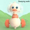 Kids Walking Duck Toy Press Go Inertial Drive Pull Back 360 Degrees Rotatable Head Duck