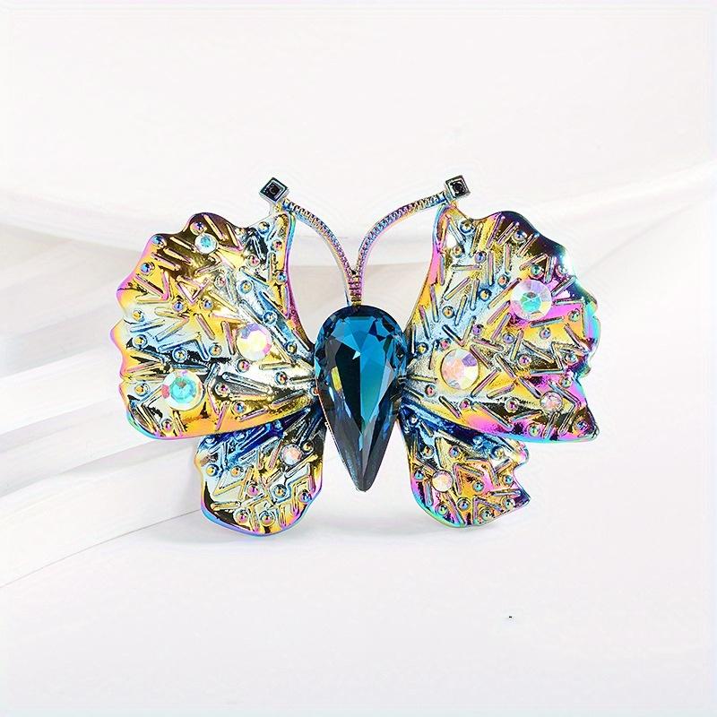 Elegant Women Girls Fashion Exquisite Crystal Butterfly Brooch Pin Classic High-end Lady Rhinestone Vintage Badges Jewelry