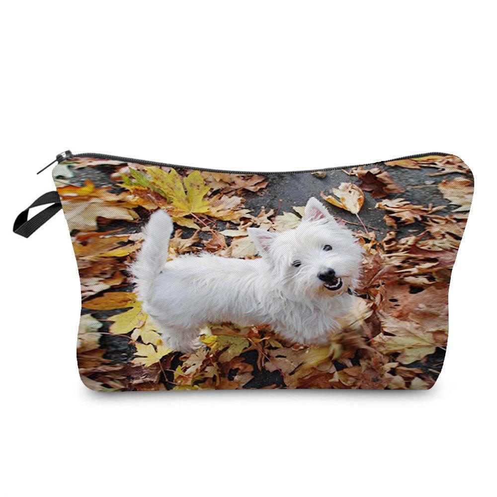Women Dog Print Cosmetic Bag Toiletries Organize Travel Storage Case 6774