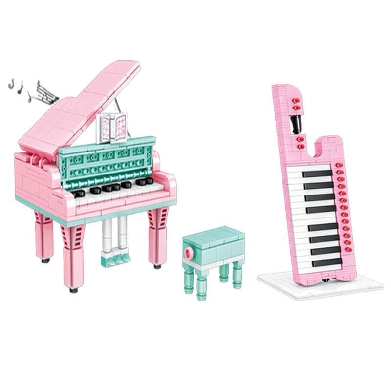 Instrument Model Assembly Toy Bricks Plastic Guitar 286pcs Piano 296pcs Violin 284pcs Keyboard 276pcs Pipa 297pcs