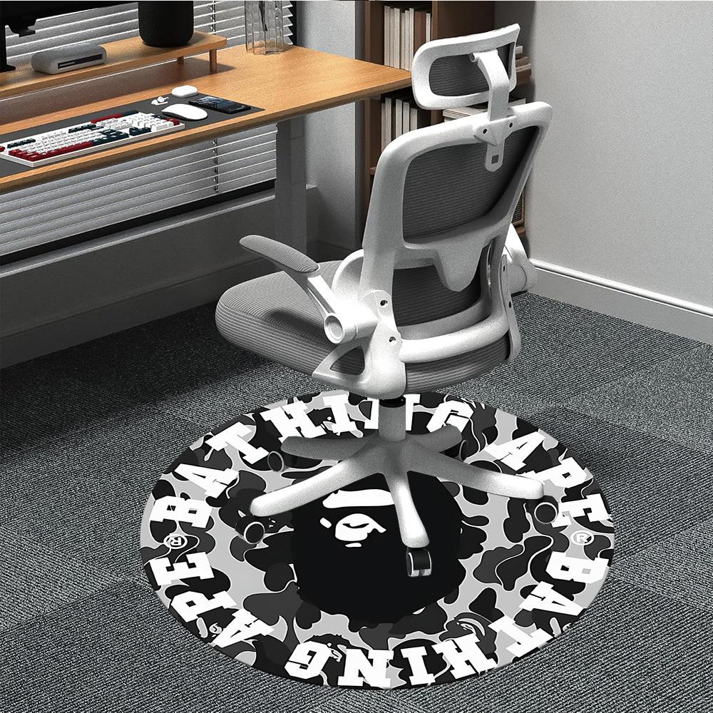 1 τεμ. Bape Camo Στρογγυλό Χαλί Γραφείου Ζώνης, Εσωτερικό Πατάκι Κατάλληλο Για Γραφείο, Κάτω Από Καρέκλες Γραφείου Υπνοδωμάτιο Σαλόνι Διακόσμηση Σπιτιού, Διακόσμηση Δωματίου