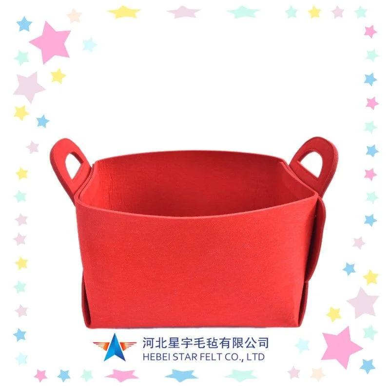 Felt Storage Basket Foldable Portable Laundry Basket Toy Organizer Clothes Hamper Home Bathroom Bedroom Sundries Storage Box