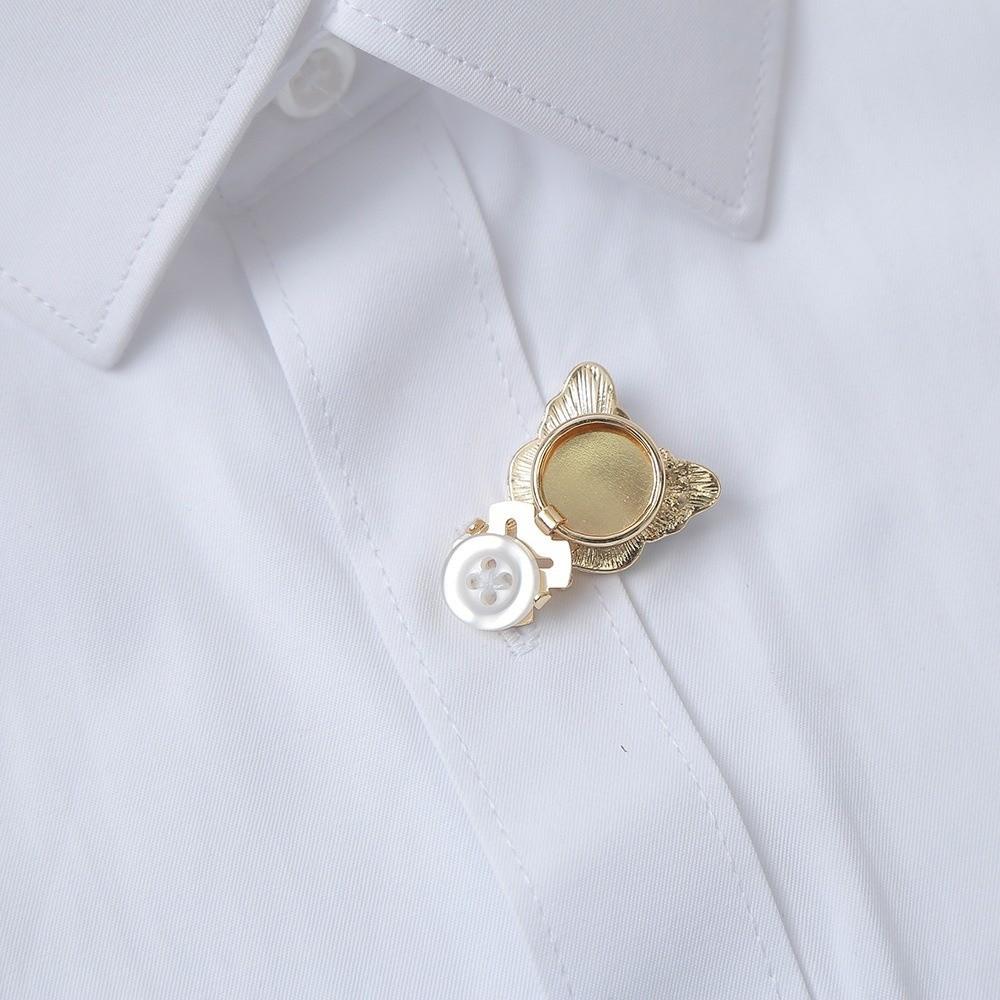 Rhinestone 3D Butterfly Cufflinks Brass Base Button Cover Fashion Sleeve Button  Shirt Accessories