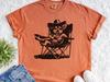 Vintage Chihuahua Strand T-Shirt, Lustiges Entspannendes Chihuahua im Stuhl Tee, Retro Sommer Hund Geschenk, Westlicher Cowboy Süßer Hundemama Papa Tee