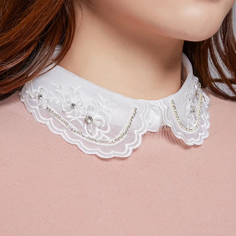 Business Women Fake Collar Shirt Detachable Collar Female False Collars Necklace Dress Lapel Blouse Top Faux Collar