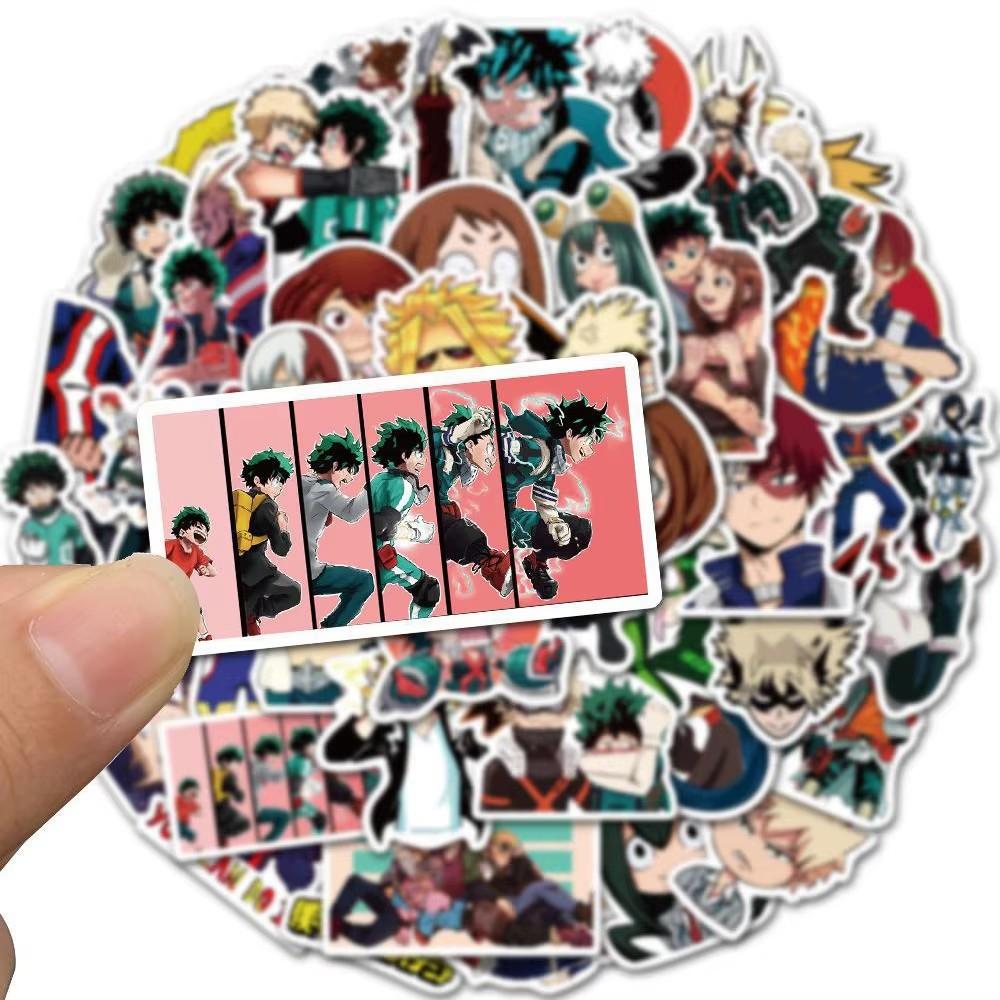 1050 100Pcs My Hero Academia Stickers Deku Japanese Anime Boku No Hero Academia Sticker Bakugou Katsuki All Might Decal Toy
