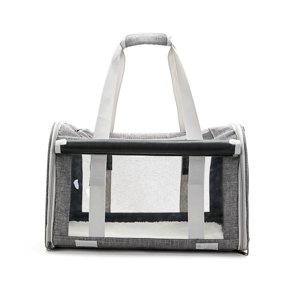 

Дорожные сумки для щенков большой вместимости Дышащая сумка для переноски кошек Портативная сумка для питомца Для кошки щенка собаки серый