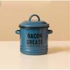 New 2 Handles Bacon Grease Container Lid Large-capacity Enamelware Cup Mini Vintage Seasoning Storage Tank