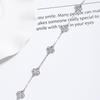 S925 Silver Crushed Ice Lucky Four-Leaf Clover Flower Bracelet Women's Fashion Ins Elegant Jewelry Niche Design Sensation