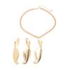 Ingemark Trendy Simple Geometry Smooth Spiral Pendant Necklace Stud Earrings Women Retro Adjustable Metal Chain New Jewelry Set