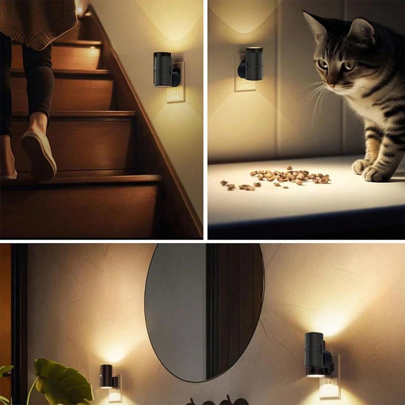 LED Noční světlo do zásuvky Senzor soumraku do úsvitu Nastavitelný jas Stmívatelná noční světla pro kuchyň chodbu ložnici schodiště
