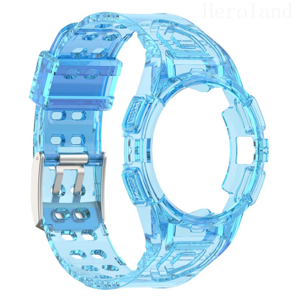 2in1 Strap For Samsung Galaxy Watch FE 6 5 4 40MM Smart Wristband 20mm WatchBand Silicone Bracelet belt Transparent Band&case