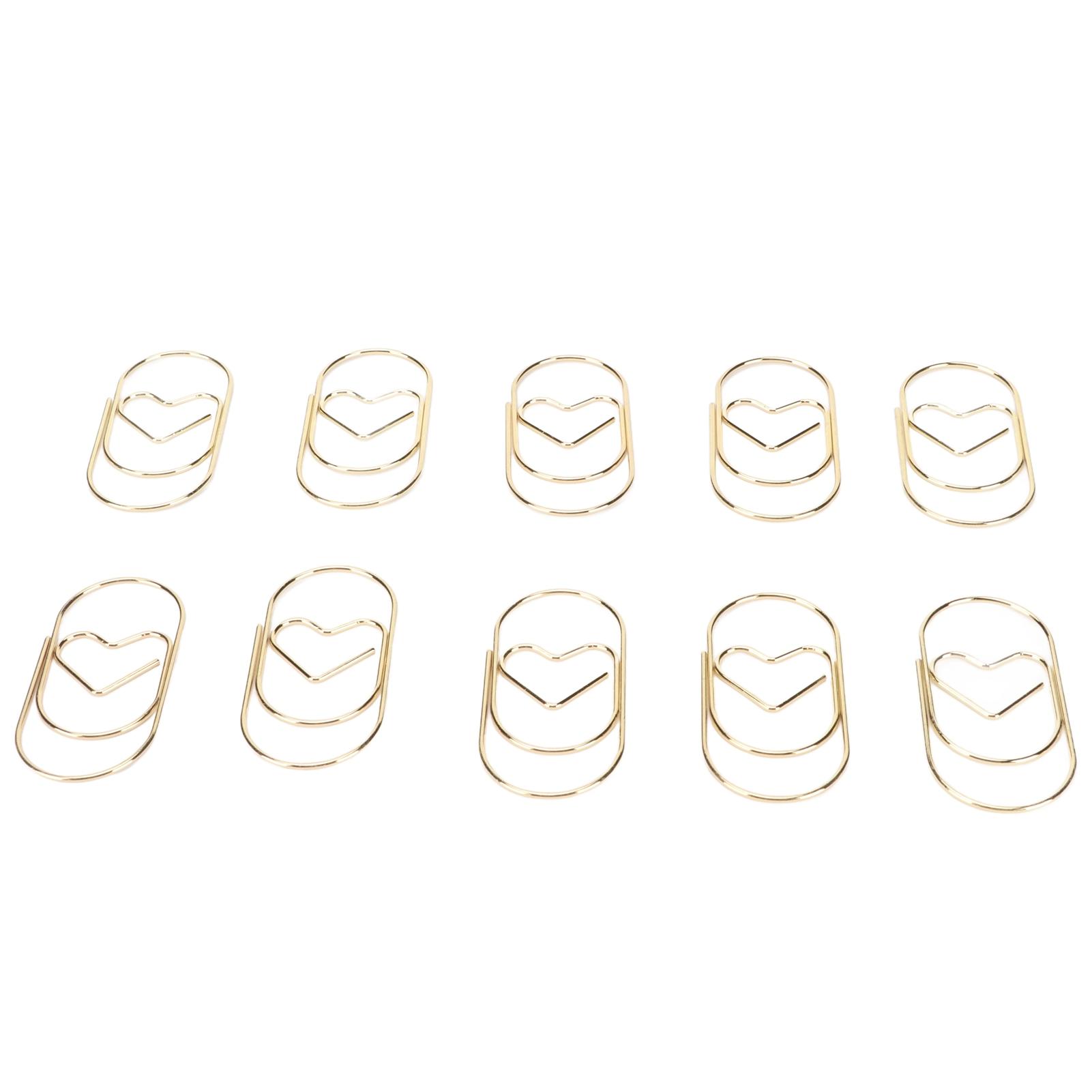 Paper Clips Prevent Slip Rust Proof Love Heart Shaped Decorative Cute Bookmark Metal Paperclips for Documents