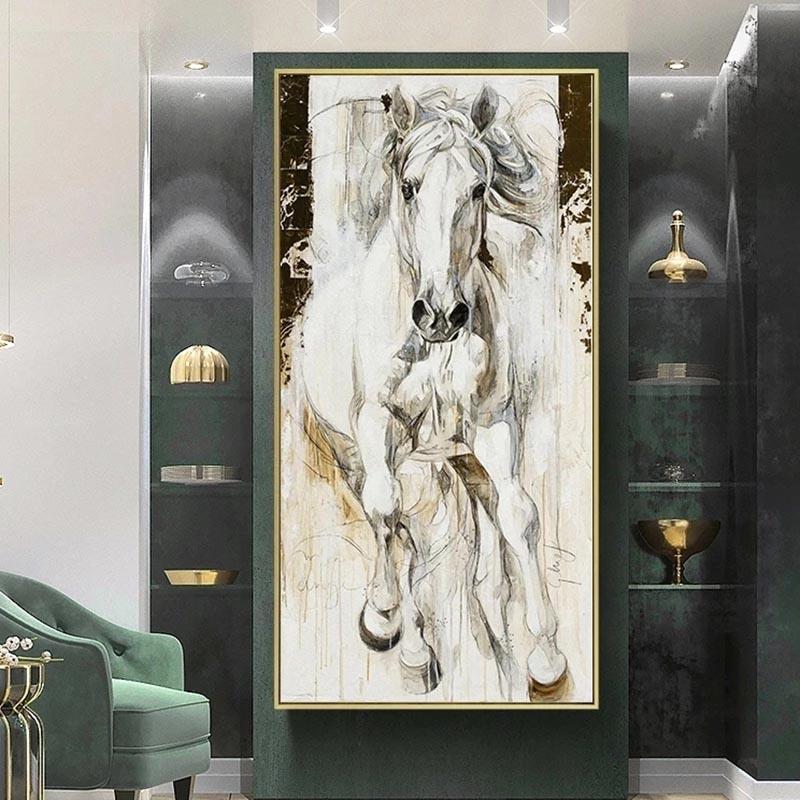 Abstract Oil Painting Wall Art Running Horse Canvas Posters Animal Wall Pictures for Living Room Porch Home Decor Cuadros