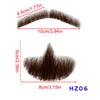 100% Human Hair Beard Black Brown Lace Mesh Beard Shallow Short Realistic Fake Moustache For Men Makeup Facial Hair Hand Made