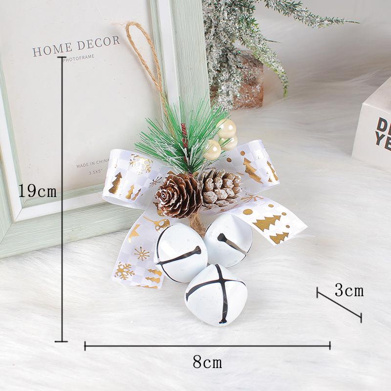 1-10PCS Christmas Bell Ornaments with Bows  Hanging Decor for Mall Window Display DIY Festive Party Supplies Holiday Decorations
