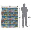 JQ Licensing Silky Patterned Fishing Supersoft Blanket