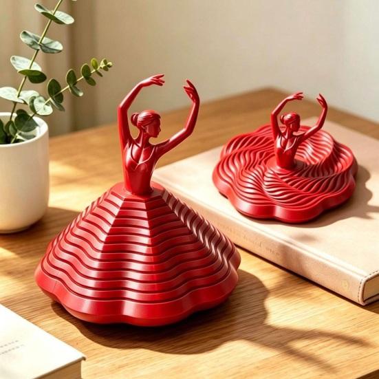 3D Printed Spinning Ballerina Fidget Toy Ballet Dancer Spinner Spiral Sensory Toy for Stress Relief Home Office Desktop Decoration