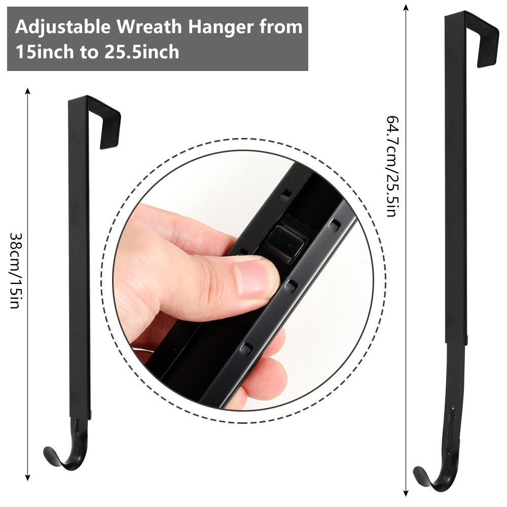 

Праздничный крюк-подвес для цветочного венка Расстояние между дверными зажимами для рождественского, пасхального венка, подвески для входной двери, принадлежности чёрный