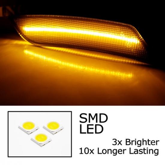 Smoked Lens Amber Full LED Side Marker Light Kit For Cadillac 19-up XT4, 20+ XT6