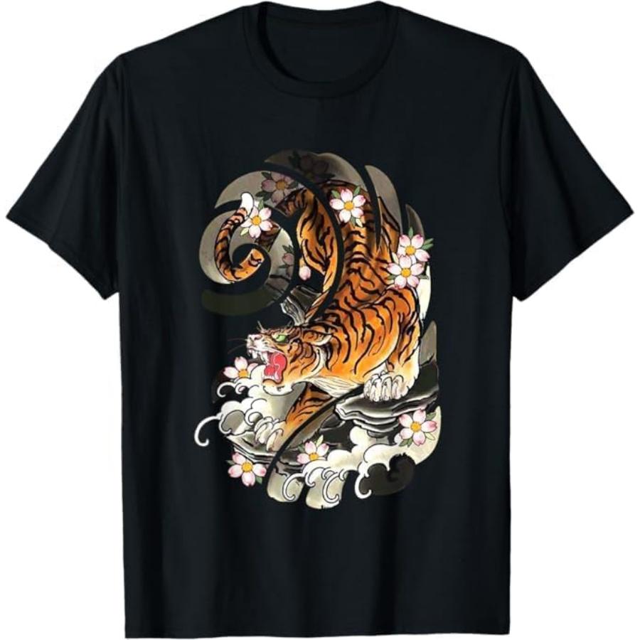 

Vintage Japanese Tiger Traditional Asian Cherry Blossom Art T-Shirt TiuH Mens Womens Tank Top Sweatshirt Hoodie Longsleeve 839 XXXXXL різнокольоровий
