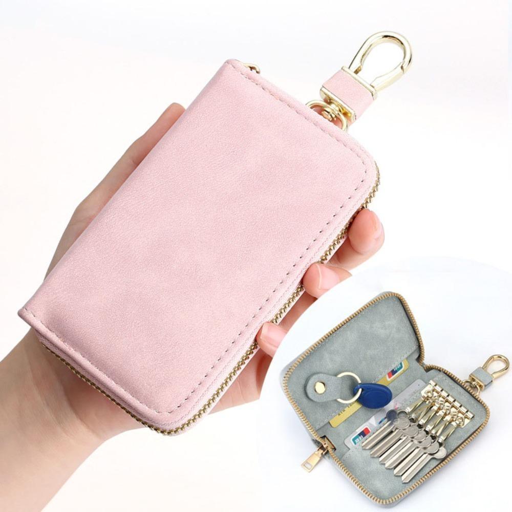 

Прочный держатель для ключей горничной, брелок, органайзер для ключей от машины, многофункциональный брелок-кошелек, сумка для карточек розовый