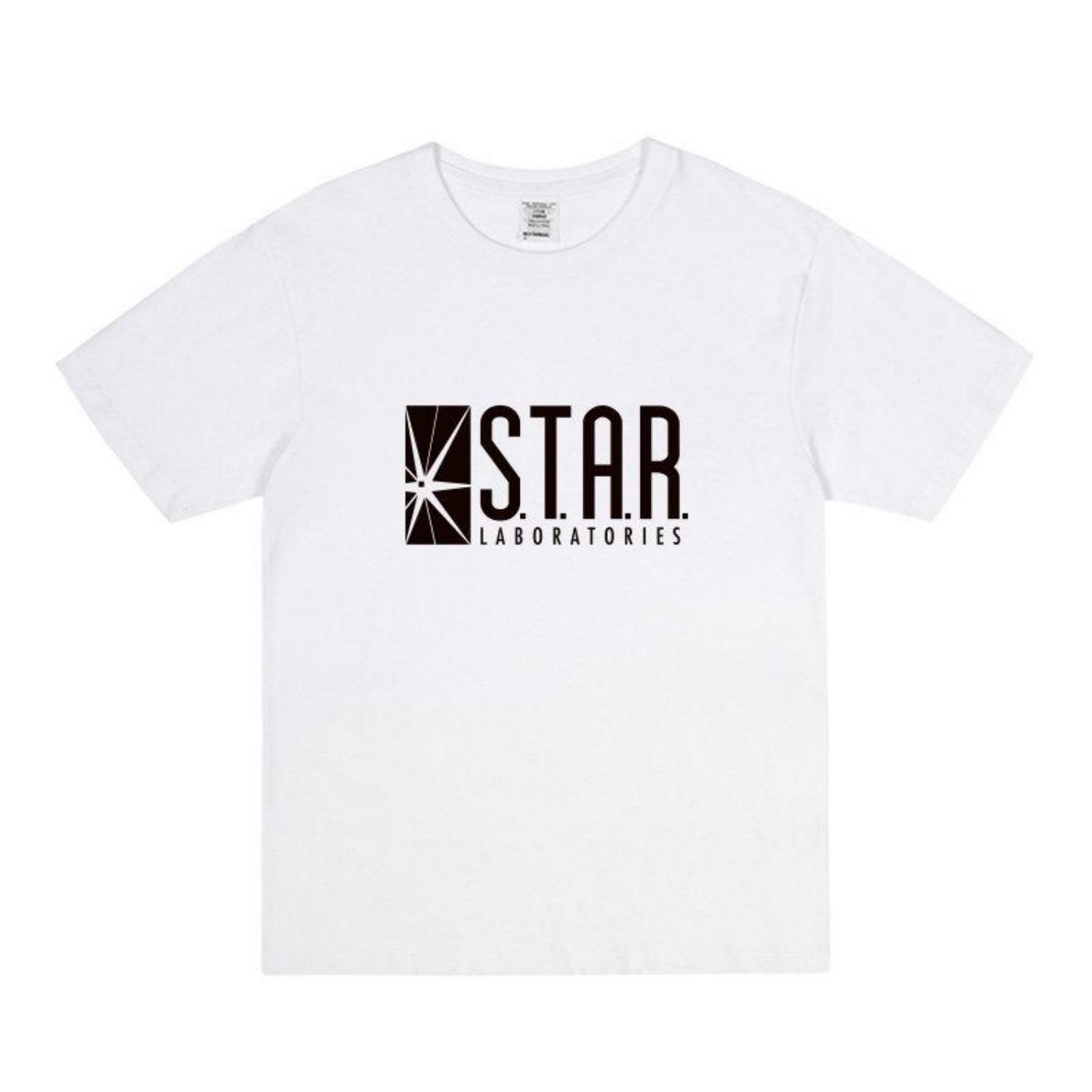 2026 НОВИНКА Флэш STAR Laboratories STAR Labs Футболка 100% Хлопок Круглый Вырез Летняя с Коротким Рукавом Повседневная Мужская Футболка S чёрный