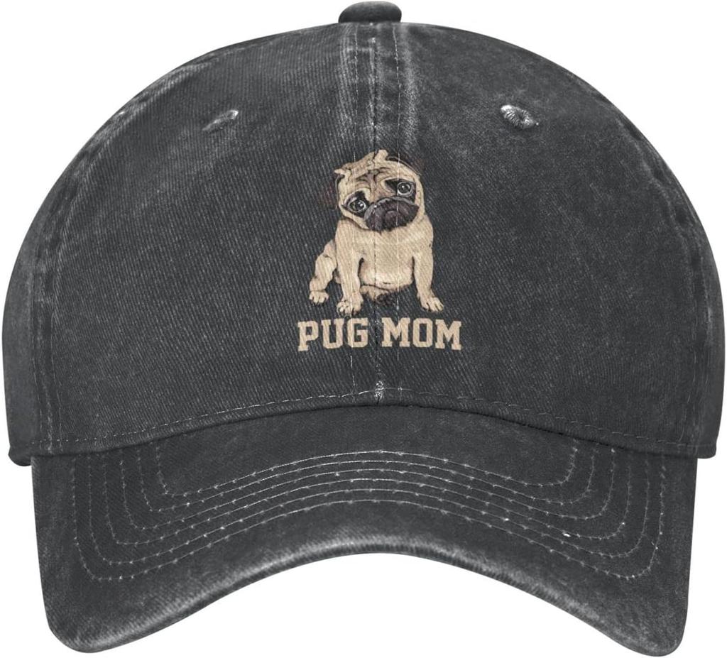 Mopsmamma Hund Dam Denim Baseballkeps Mamma Truckerkeps för Kvinnor Unisex