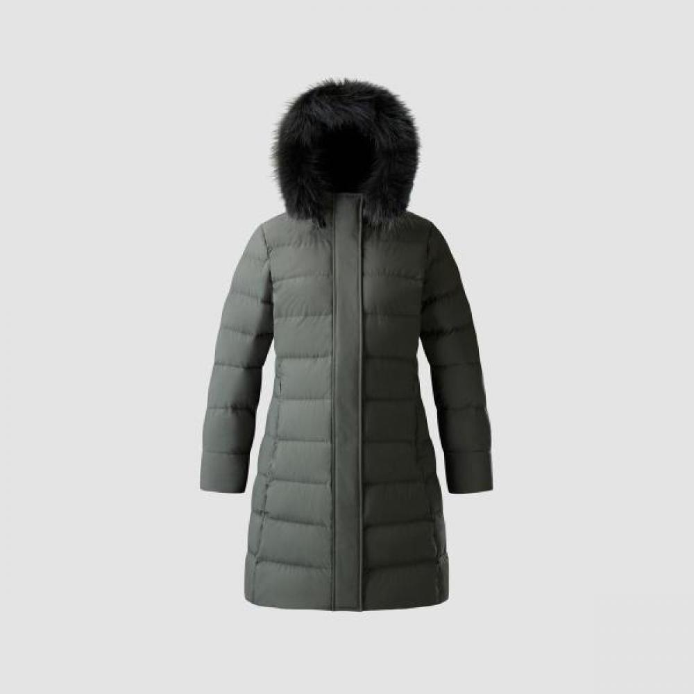Kolon Sport Women S Raccoon Fur Hoodie Down V3jdx24622dkh dark khaki/90
