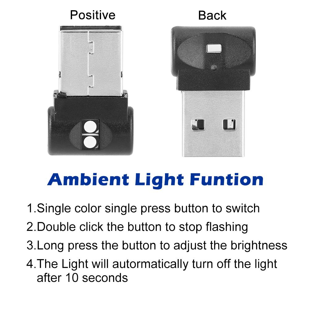 Mini USB LED Car Light Auto Interior Atmosphere Light Emergency Lighting Light PC Auto Colorful Decorative Lamp Car Accessory Neon Lights 4