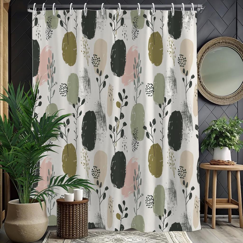 Bohemian Shower Curtain Sage Green Shower Curtain Sage Bathroom Curtain Green Shower Curtain With 12 Hooks