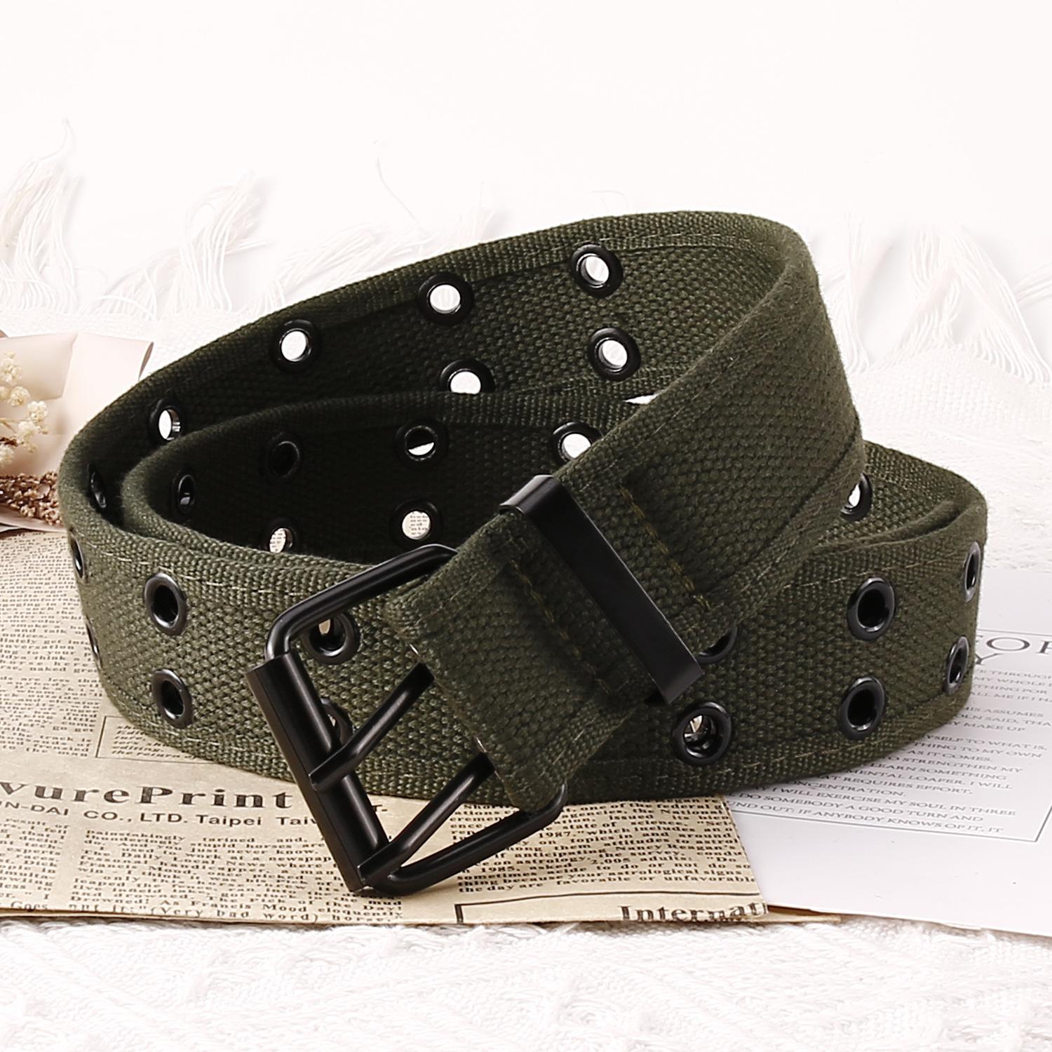 

Ремень Мужской Хлопковый Плетеный Регулируемый Тактический Ремень Сплав Двойная Пряжка Мезон Мужской 120cm