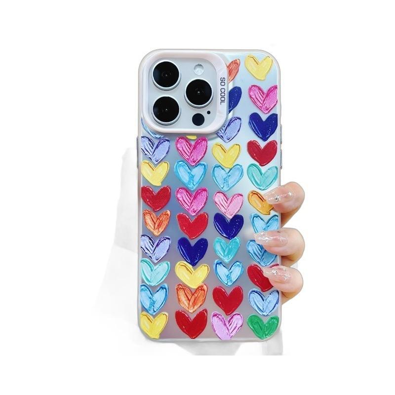 Color Silver Girl Heart Colorful Love Apple 15/14/13 Phone Case iPhone11/12Promax All-inclusive Xs