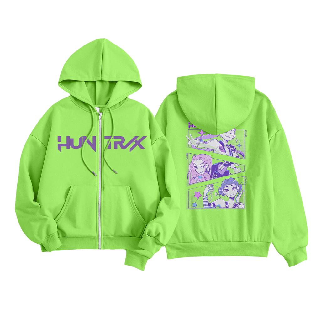 Kids Fashion Women's Lightweight Long Sleeve Zipper Hoodie Printed Hoodie With Pockets